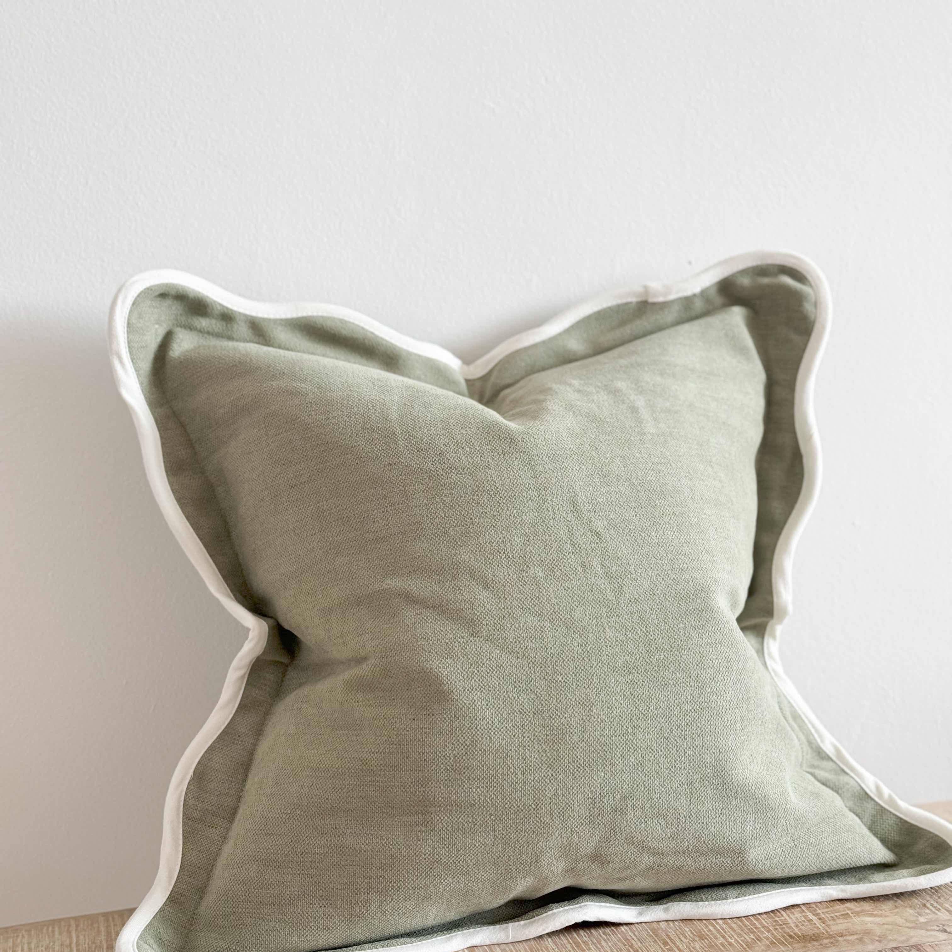 Chloe Sage Scalloped 45x45 - Linen Blend Ellenvale Trade