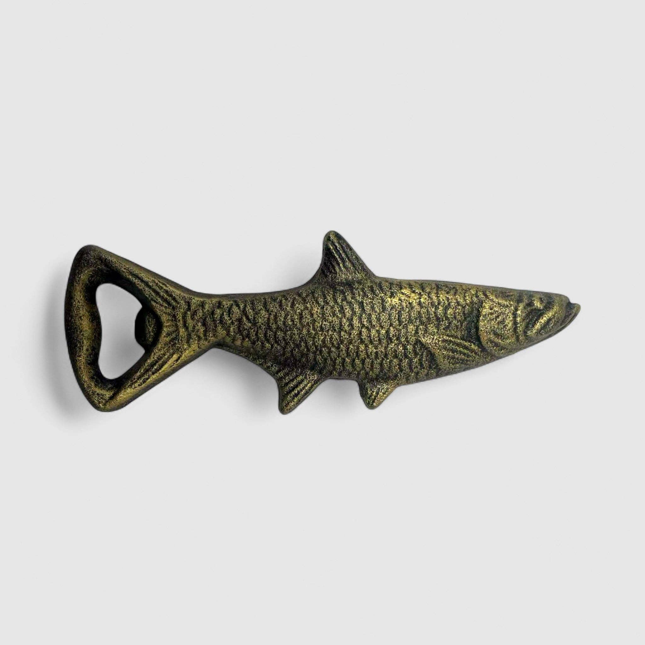 Cast Iron Fish Bottle Opener – Bronze Nautical Wall Mount