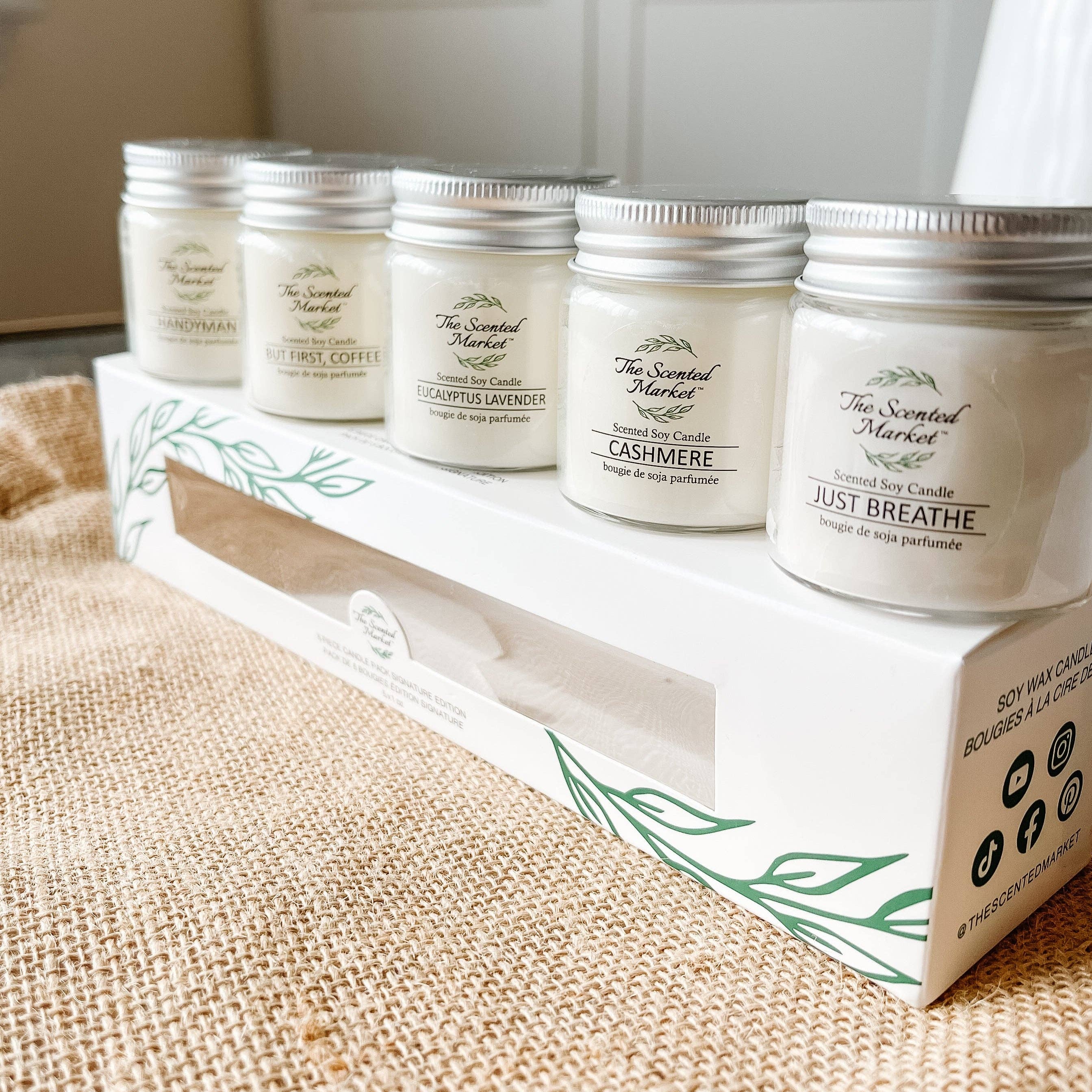 Signature Candle Sample 5-Pack – Best-Selling Scents, Clean Soy Wax The Scented Market