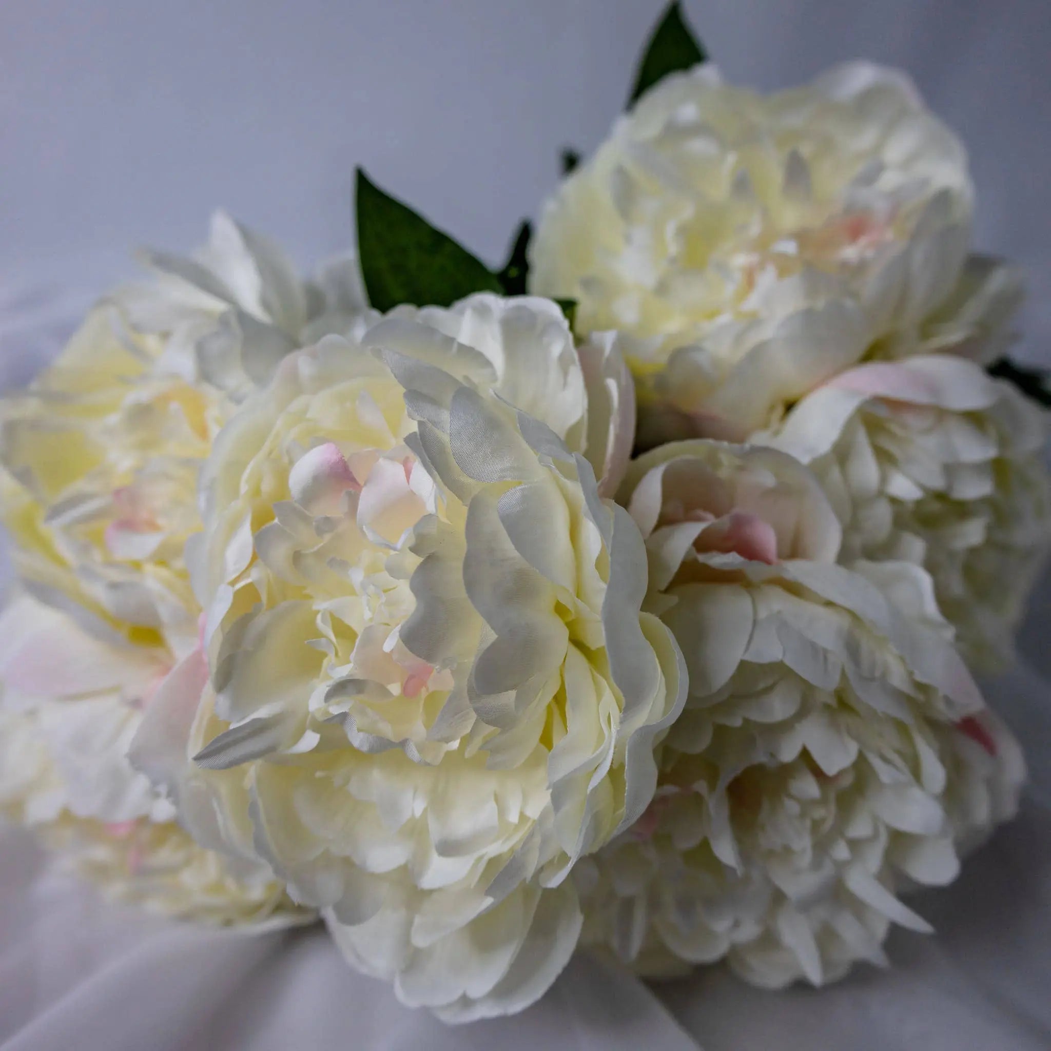 White Peony Bloom Large - Realistic Artificial Flowers: Single Stem Realistic Artificial Flowers
