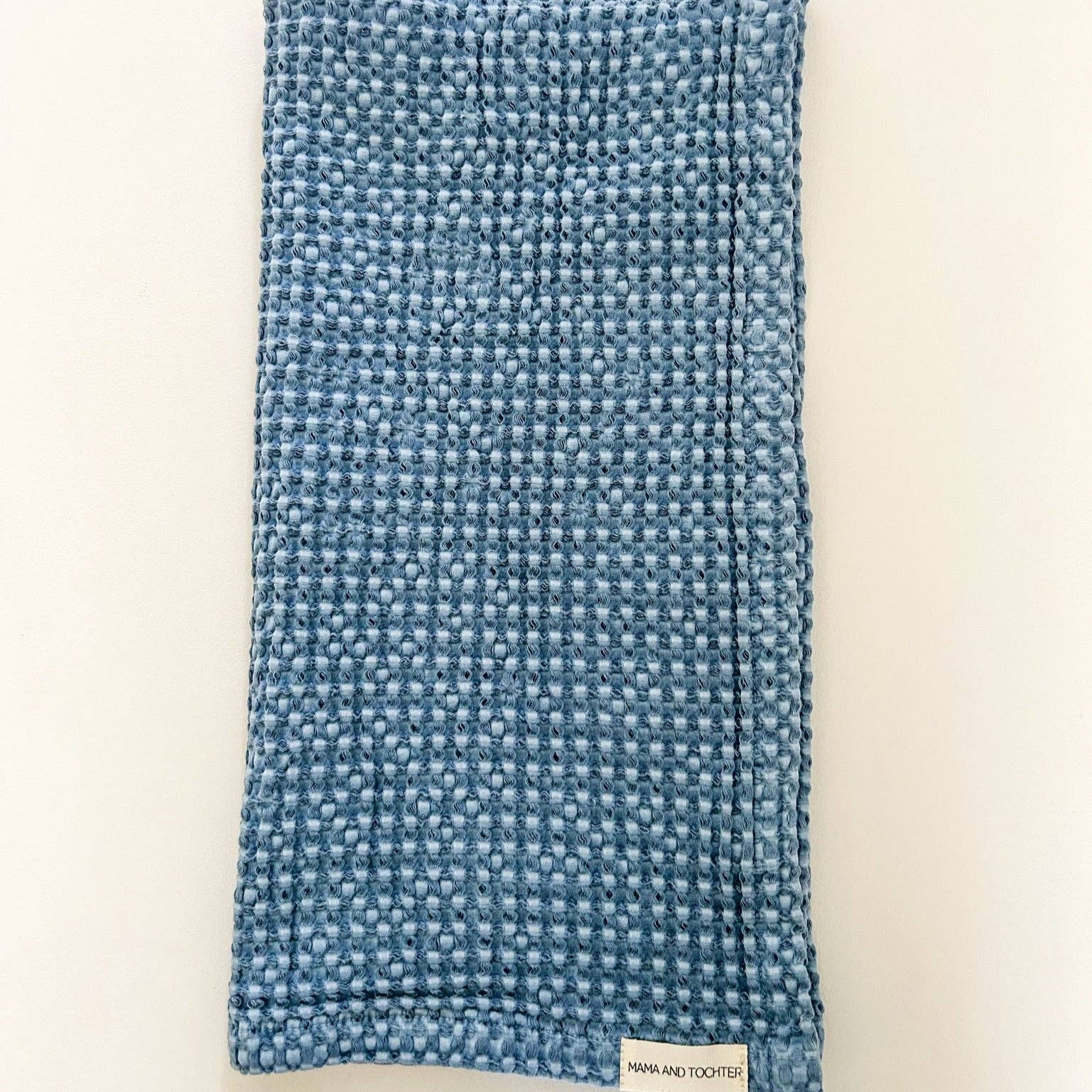 100% Organic Cotton Rustic Waffle Tea Towel - Blue Mama and Tochter